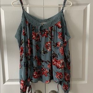 cold shoulder flowy blouse